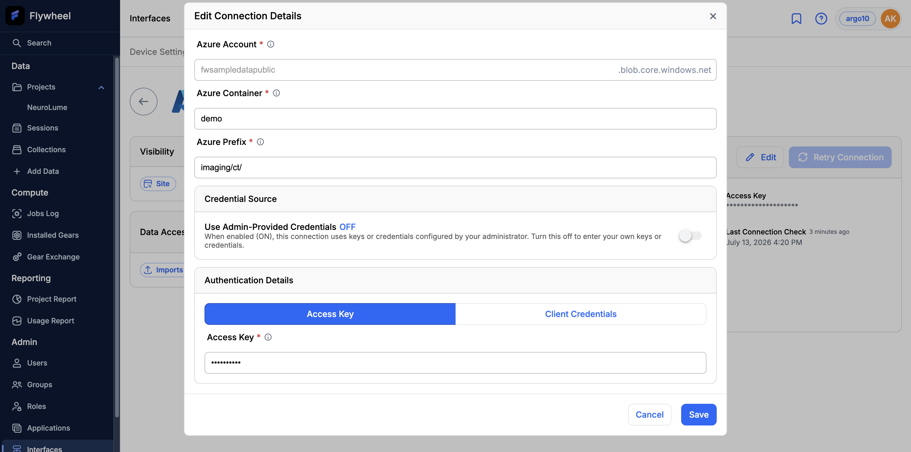 Edit Connection Details dialog