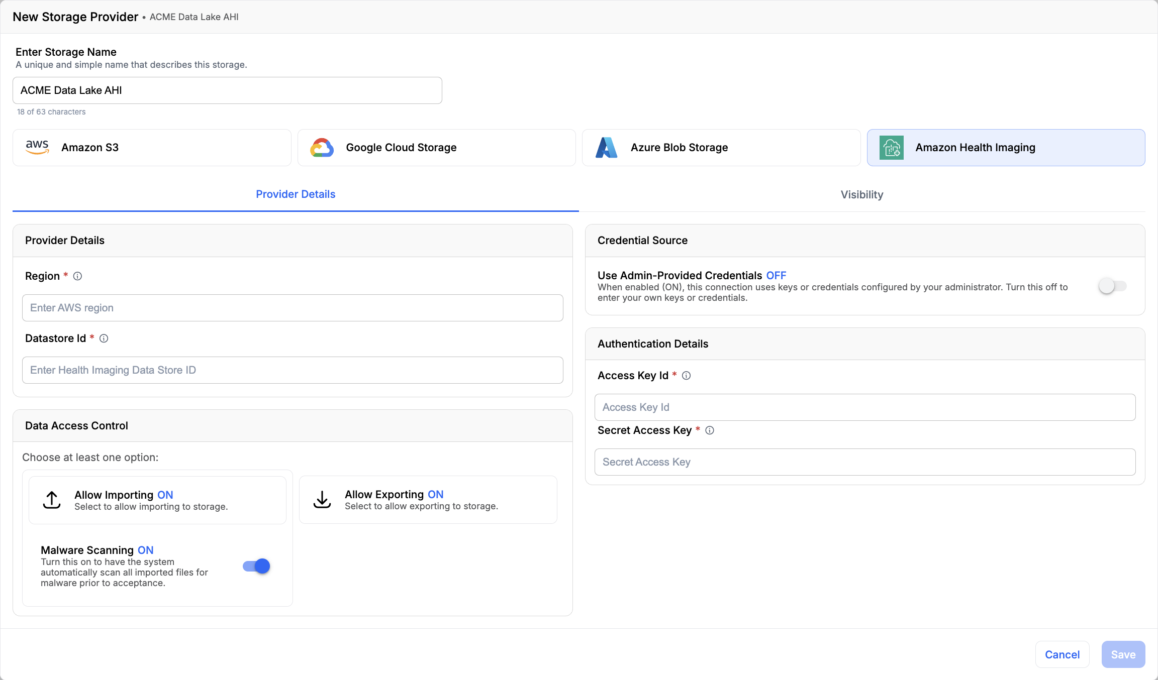 New Storage Provider — Amazon Health Imaging