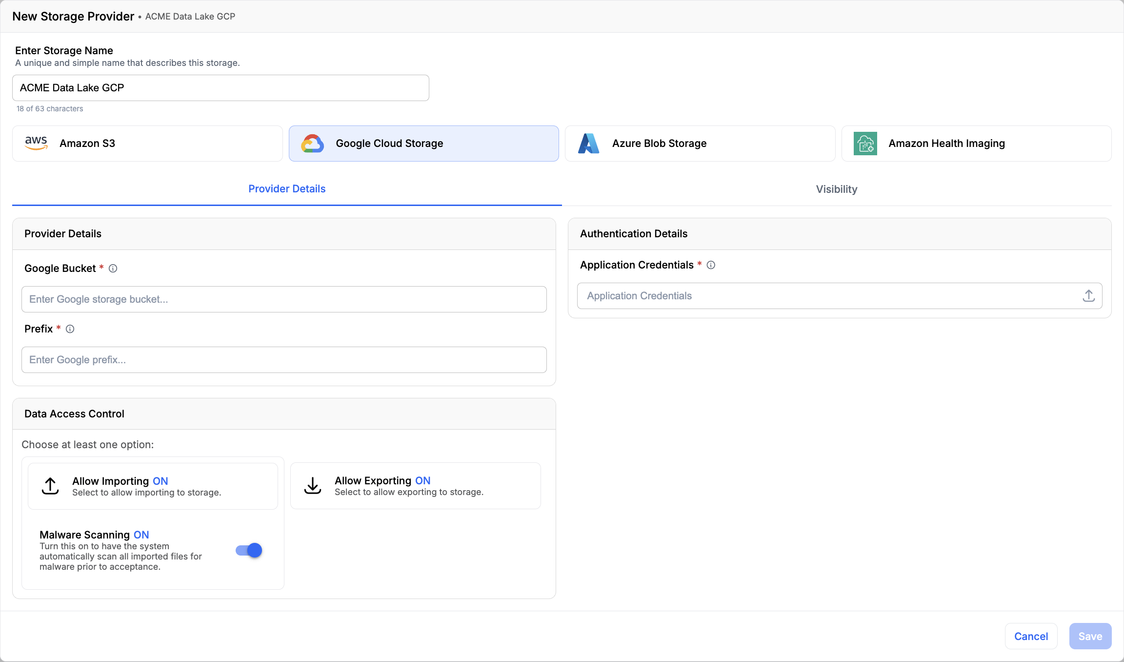 New Storage Provider — Google Cloud Storage