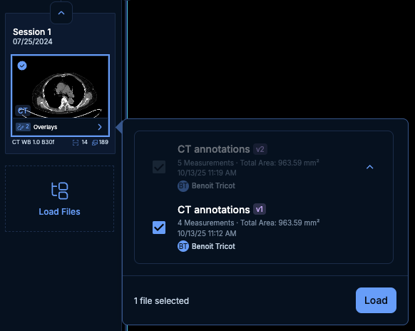 Overlays menu