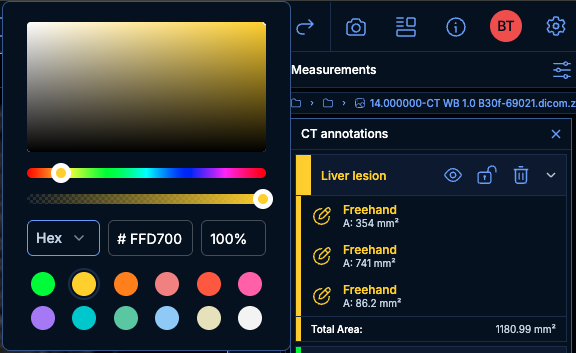 Edit label color