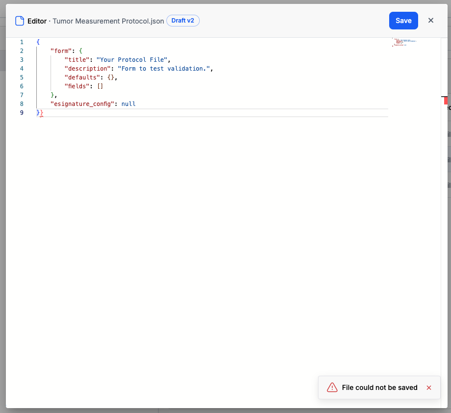 Protocol validation errors