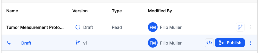 Protocol versions showing draft and v1